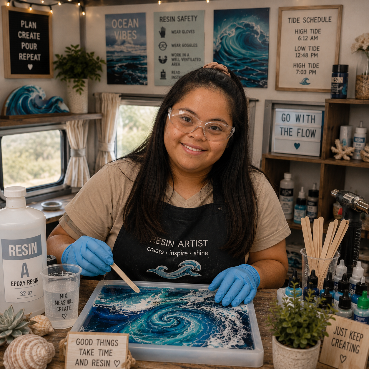 OceanEva™ – Resin Art Lamp